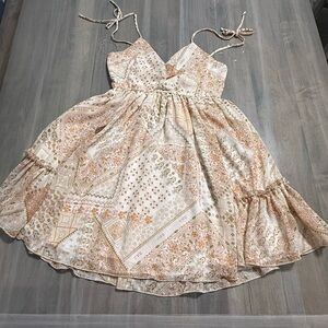 Charming Cream and Tan Women's Dress